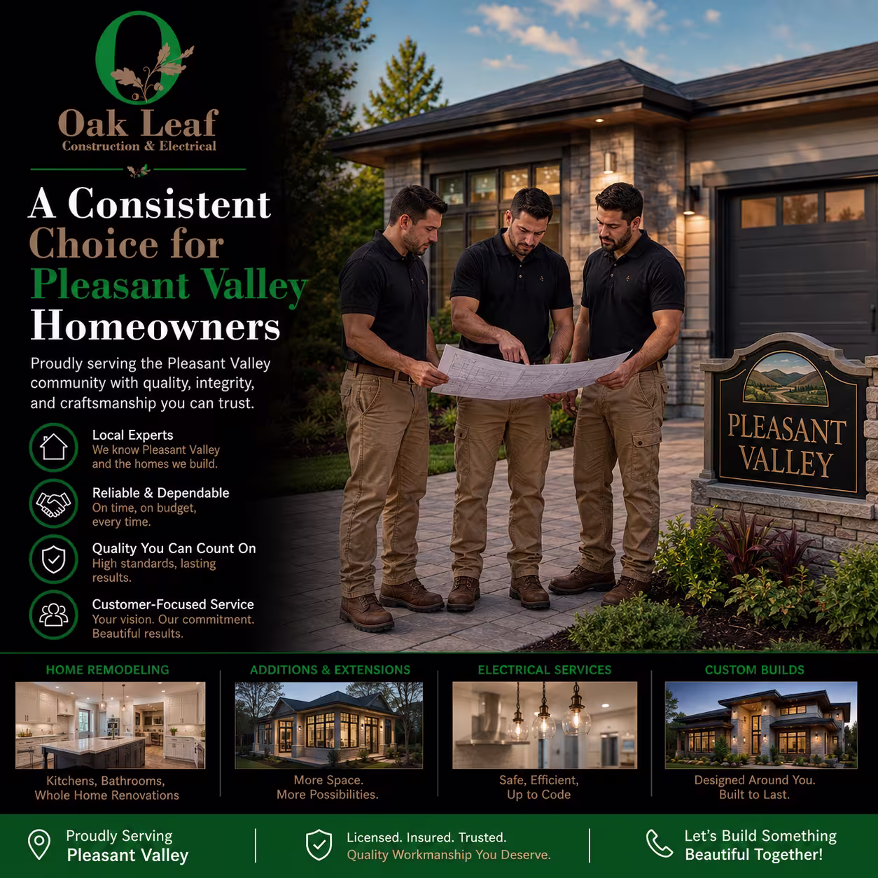 A Consistent Choice for Pleasant Valley Homeowners for modern upgrades