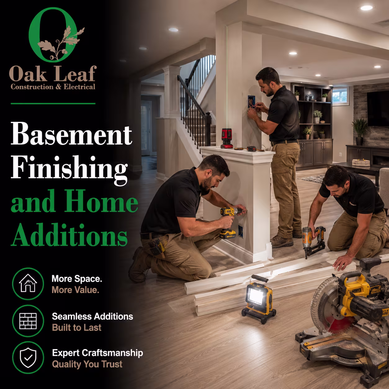 Basement Finishing and Home Additions for expanded comfort