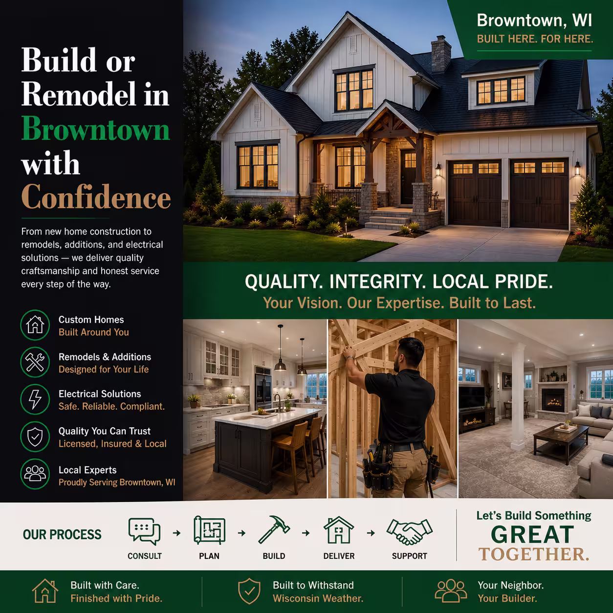 Build or Remodel in Browntown with Confidence