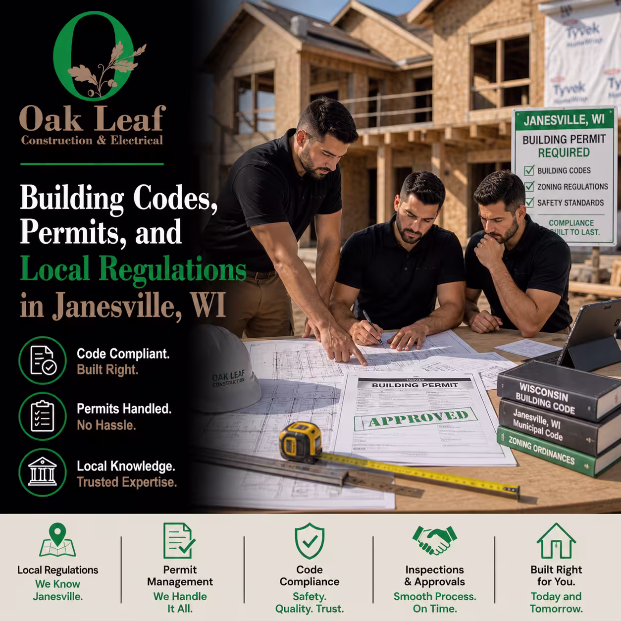 Building Codes, Permits, and Local Regulations in Janesville, WI with proper approvals