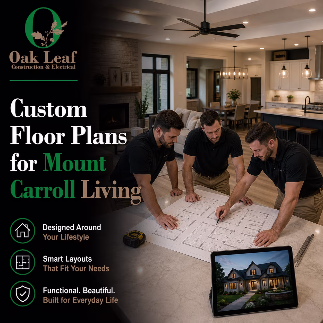 Custom Floor Plans for Mount Carroll Living for functional spaces