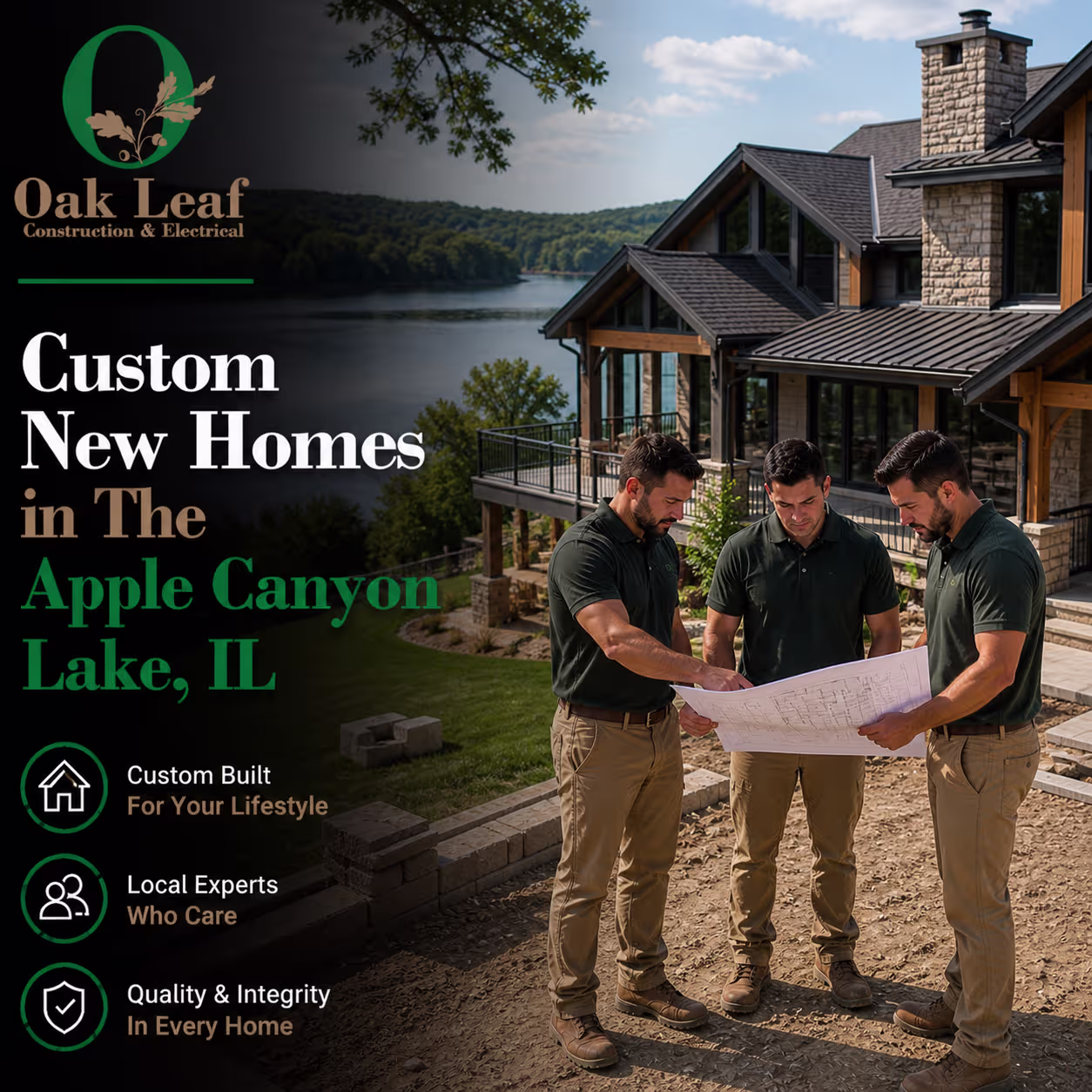 Custom New Homes in The Apple Canyon Lake, IL with expert builders