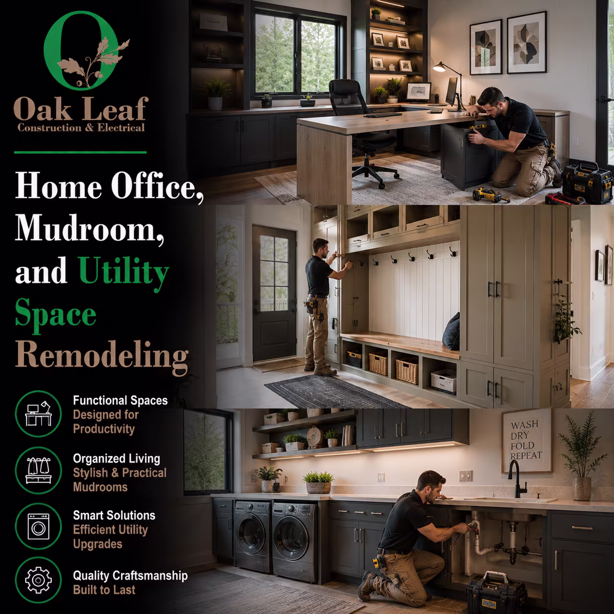 Home Office, Mudroom, and Utility Space Remodeling