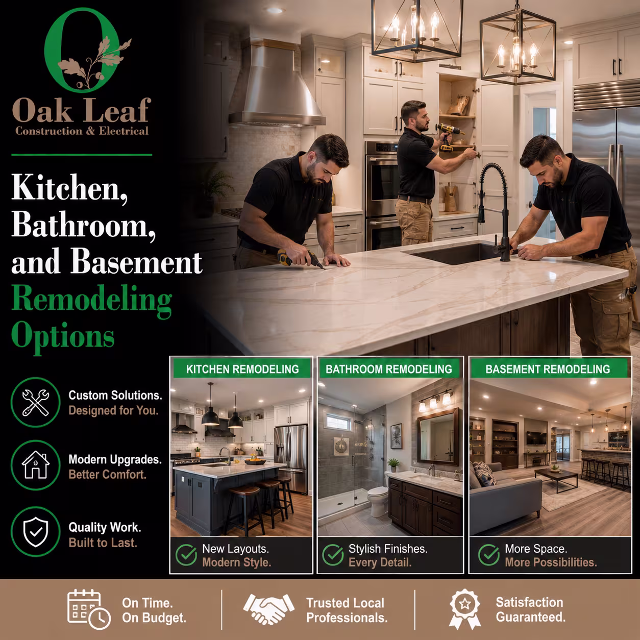 Kitchen, Bathroom, and Basement Remodeling Options for home transformation