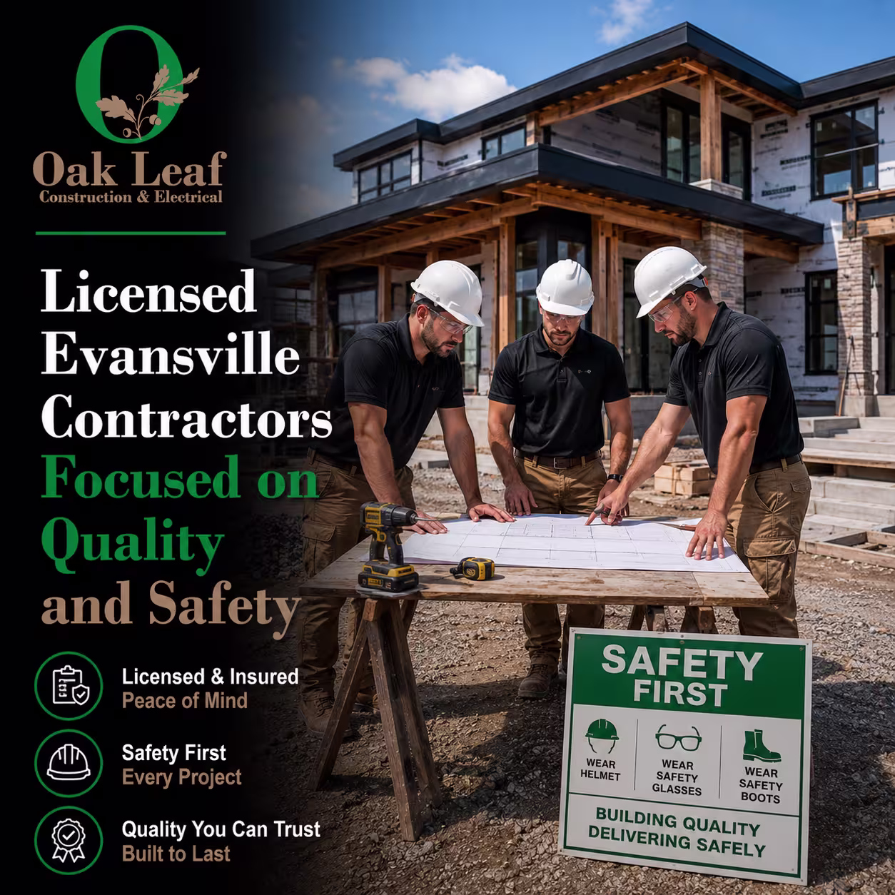 Licensed Evansville Contractors Focused on Quality and Safety with professional care