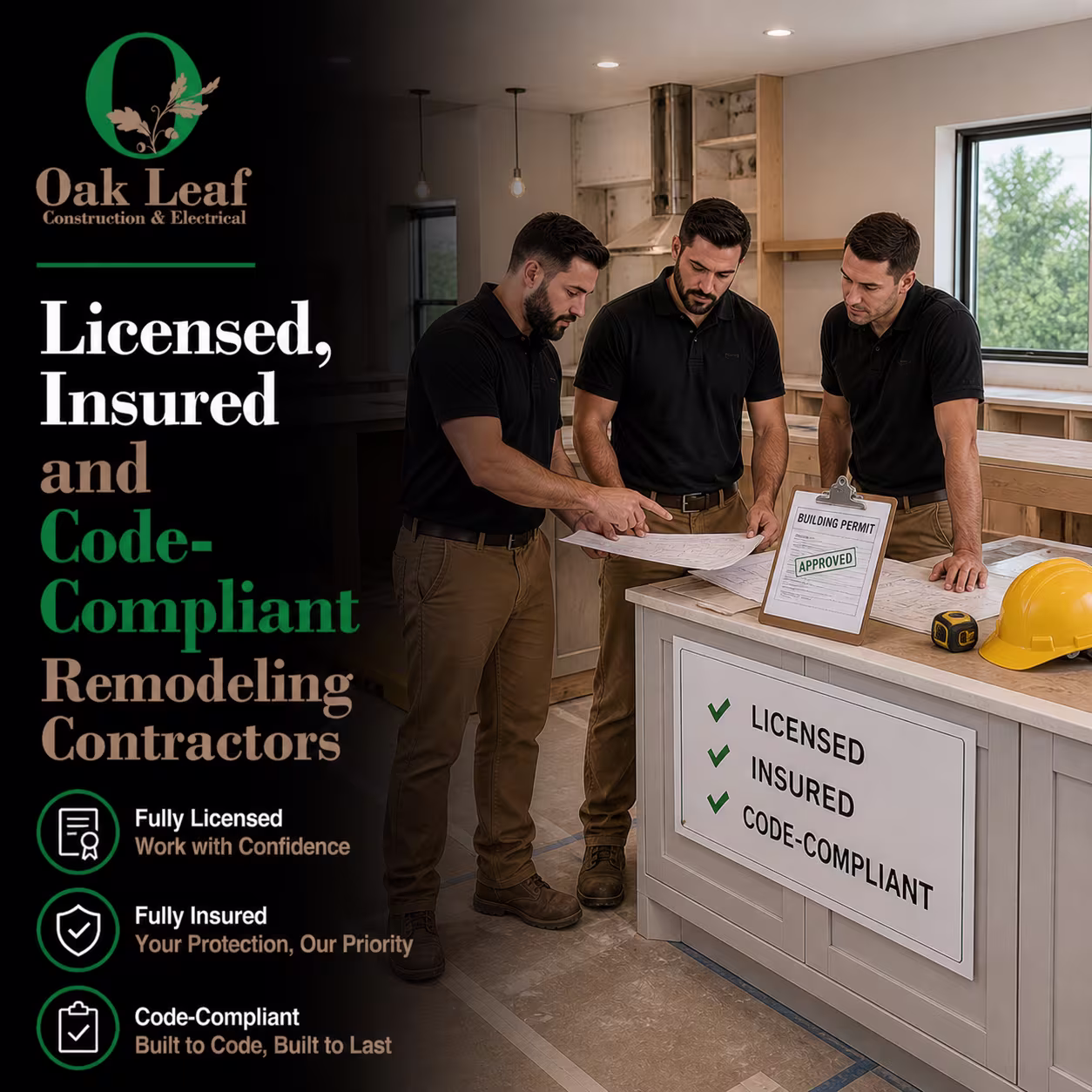 Licensed, Insured and Code-Compliant Remodeling Contractors for safe construction