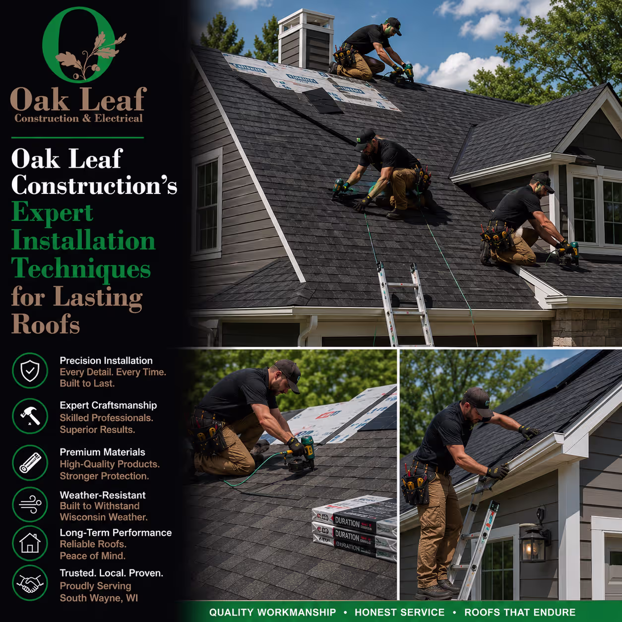 Oak Leaf Construction’s Expert Installation Techniques for Lasting Roofs with quality workmanship