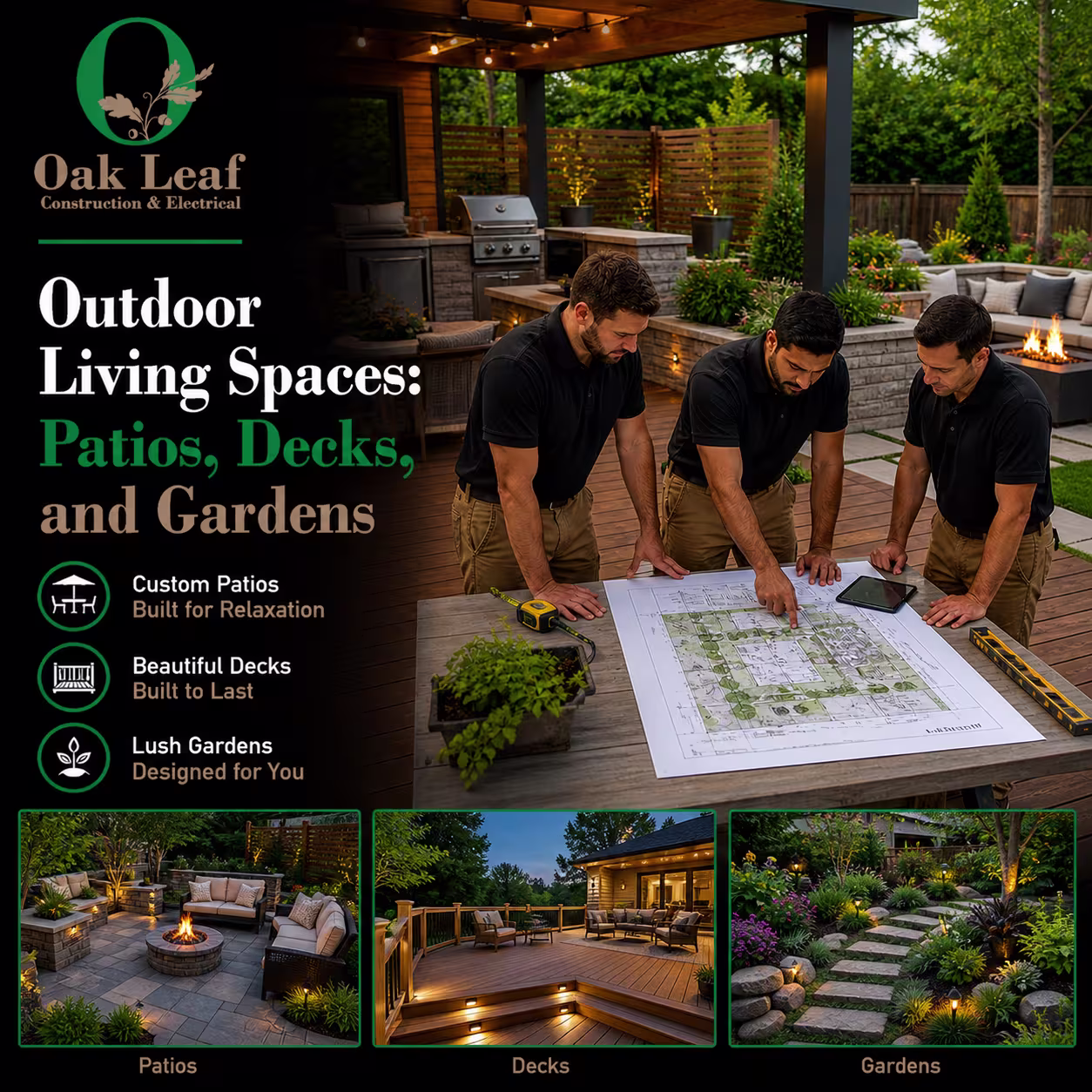 Outdoor Living Spaces Patios, Decks, and Gardens with durable materials