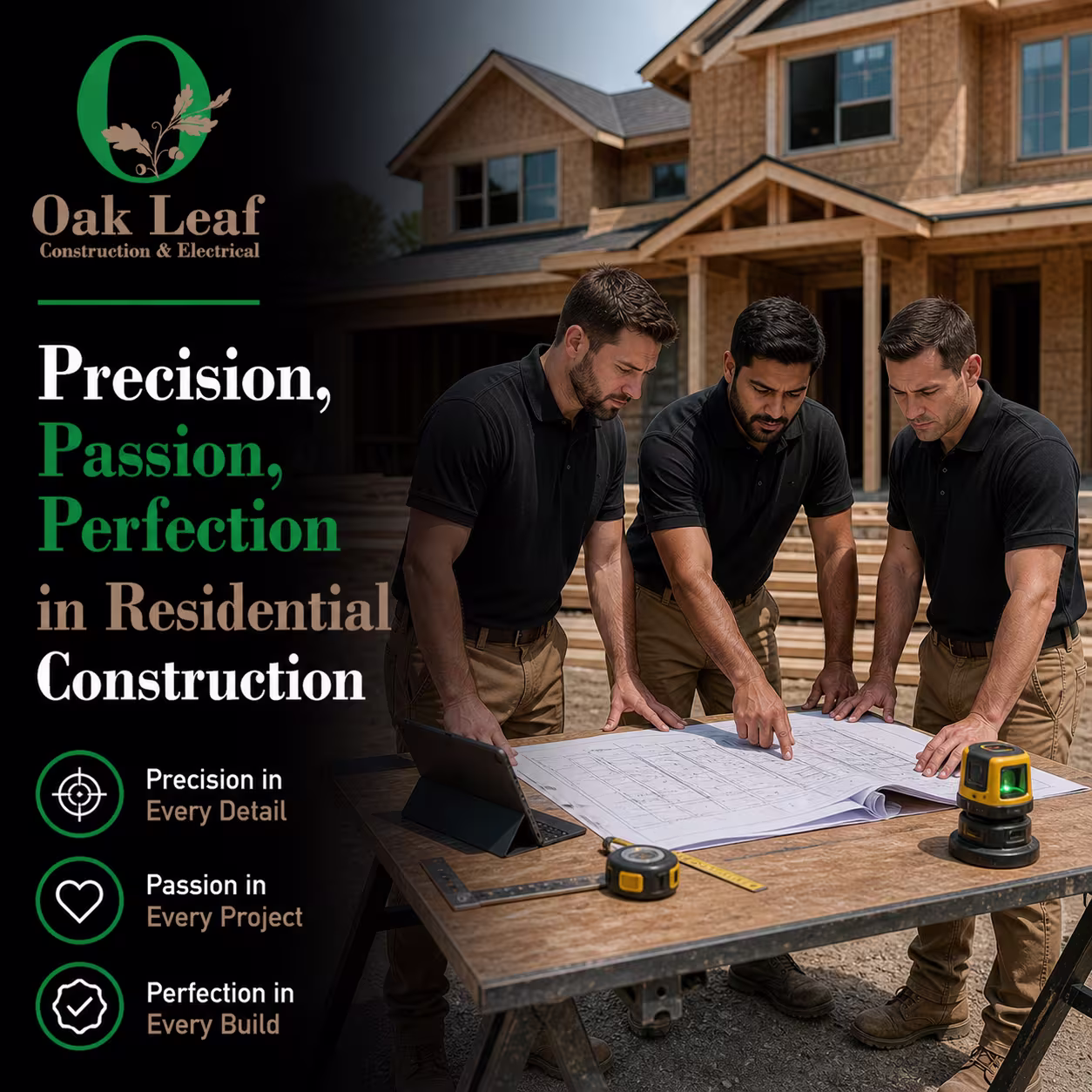 Precision, Passion, Perfection in Residential Construction for modern design