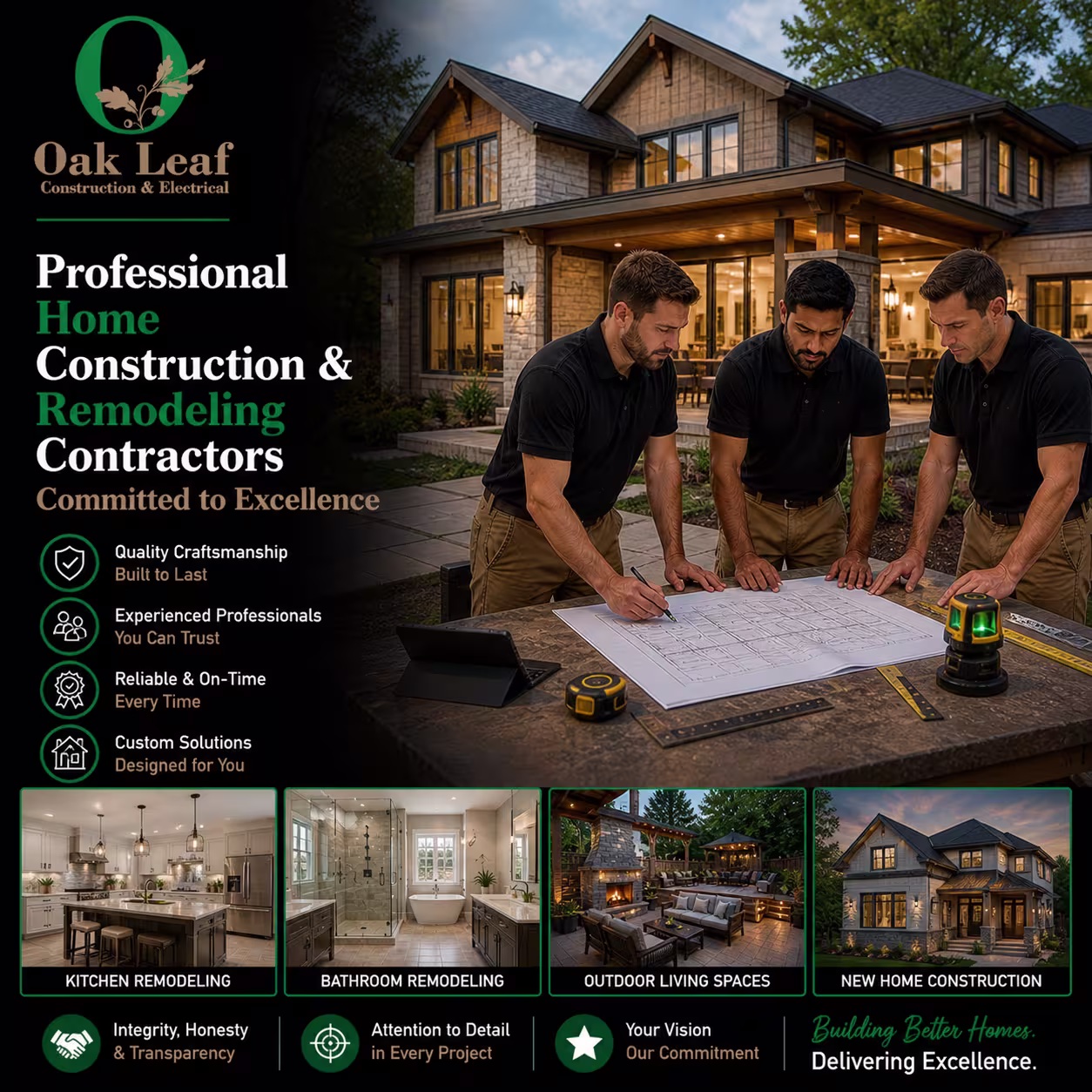 Professional Home Construction & Remodeling Contractors Committed to Excellence for quality builds