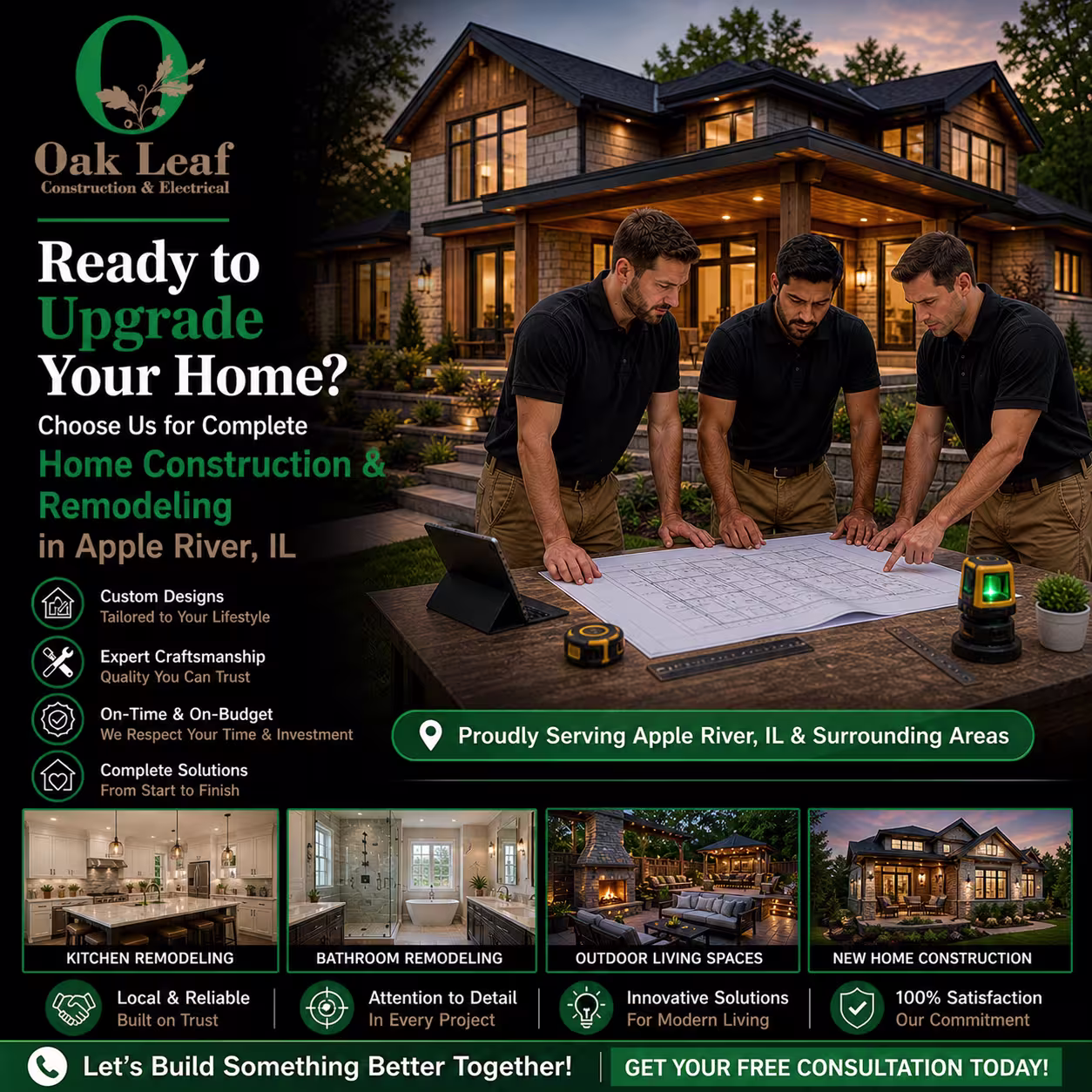 Ready to Upgrade Your Home Choose Us for Complete Home Construction & Remodeling in Apple River, IL for custom designs