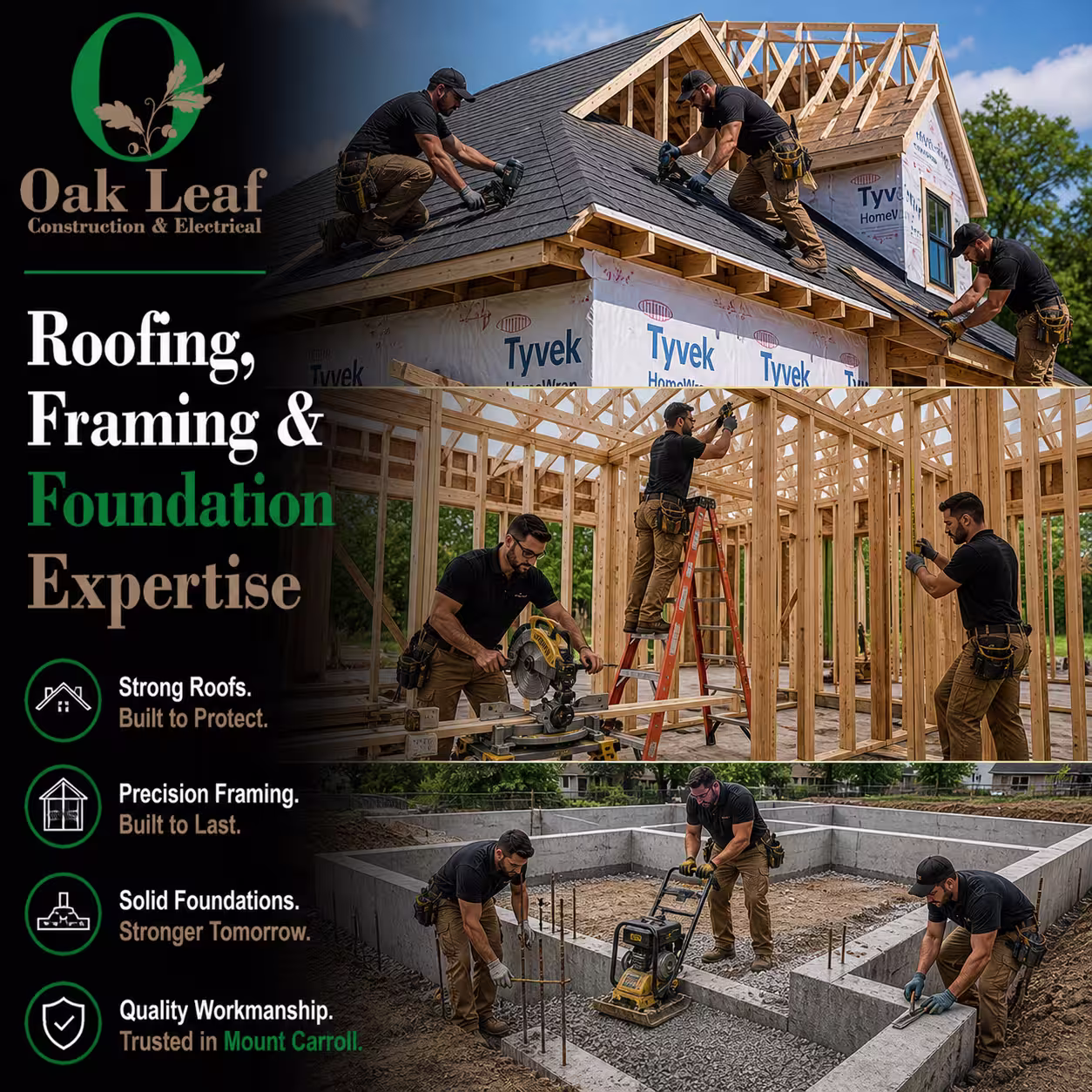 Roofing, Framing & Foundation Expertise for strong construction