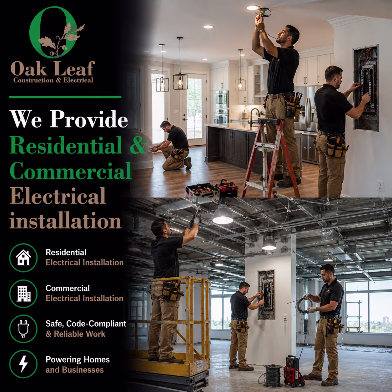 We Provide Residential & Commercial Electrical Installation with Quality Assurance